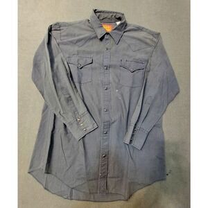 Vintage EUC Ely Plains Men's 33 Pearl Snap Western Cowboy Shirt Black